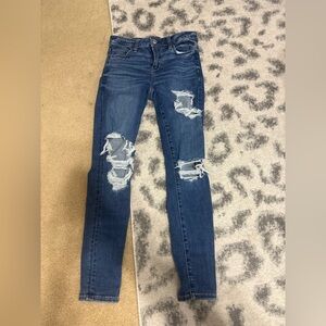 American Eagle Outfitters Ripped Blue Skinny Jeans